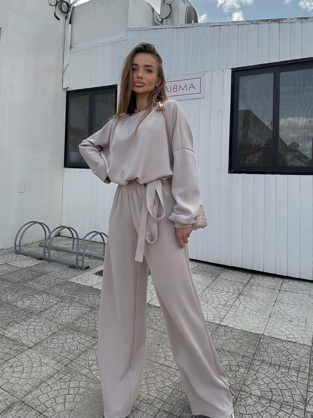 Komplet 2w1 z wiskozy BEIGE