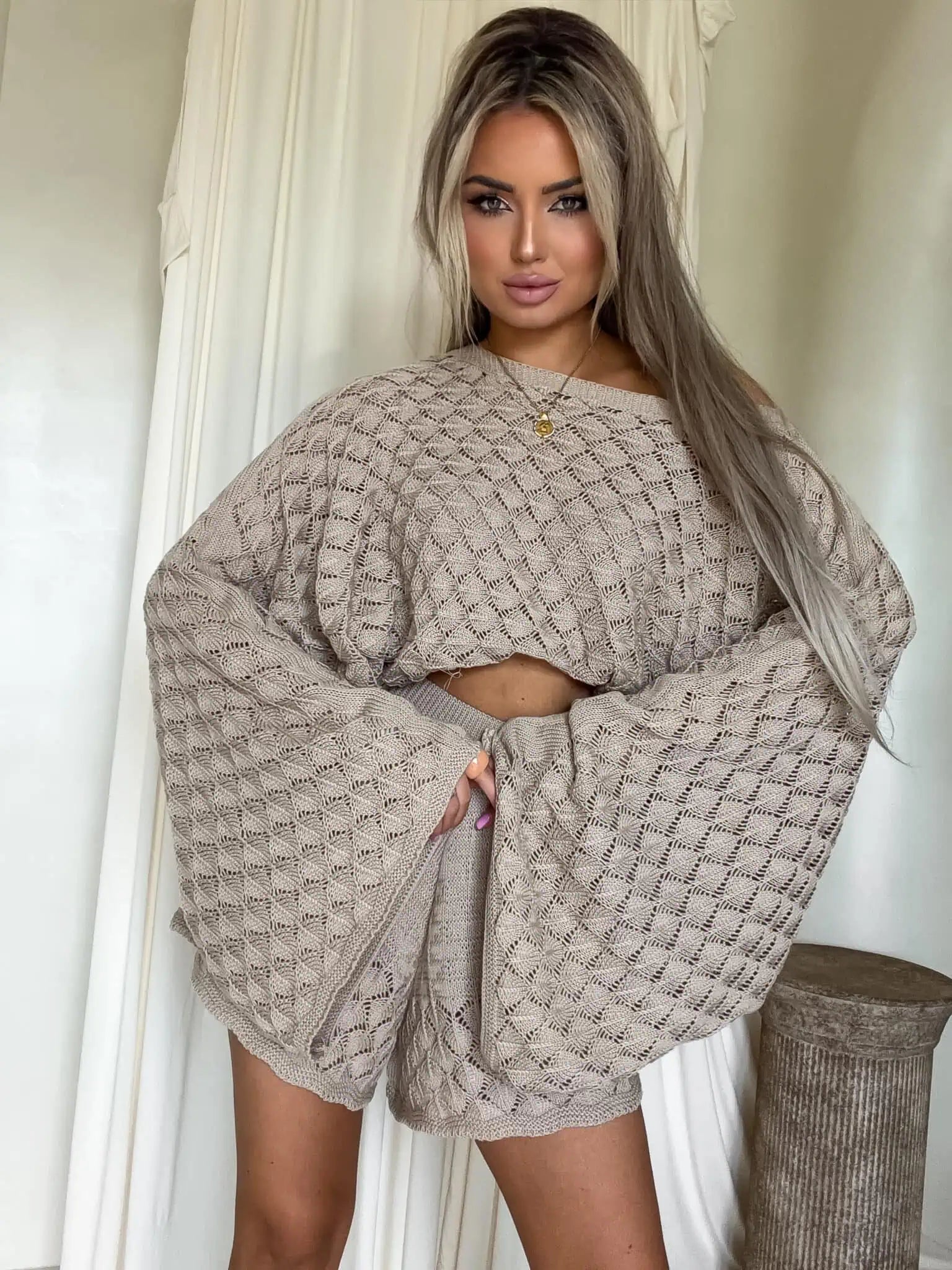Komplet GRACE  ciemny beż